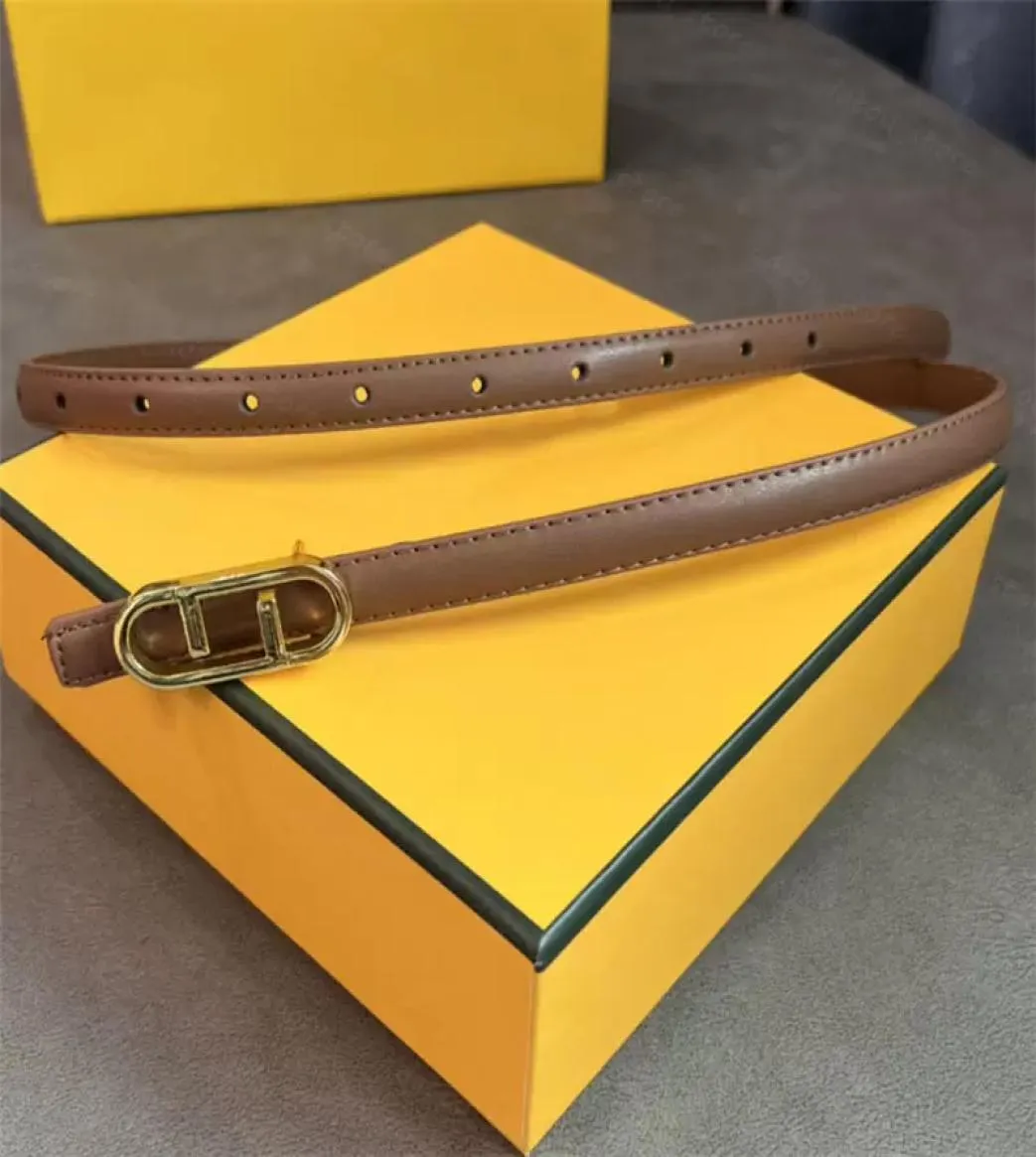 Diseñador Cinturones de cuero delgado Cinturón de lujo Fashion Fashion Belt Cinturas Cinura para mujer Gold Buckle Wistand Cinturas de letras F 4027775