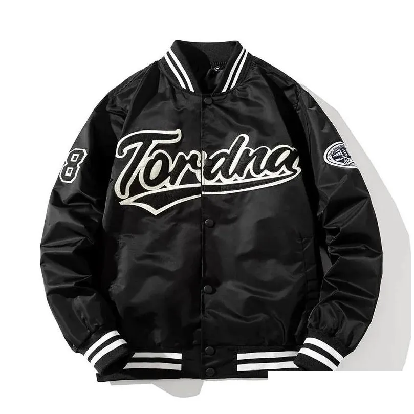 Jackets de homens uni moda hip hop time varsity jaqueta de beisebol com bordado primavera outono streetwear letterman casaco de roupas de roupa