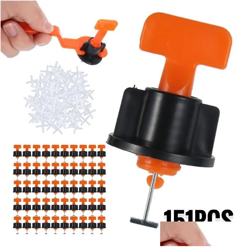 Professional Hand Tool Sets 151Pcs Tile Spacer Leveling System For Flooring Wall Carrelage Leveler Locator Spacers Plier Drop Delivery Dhptu