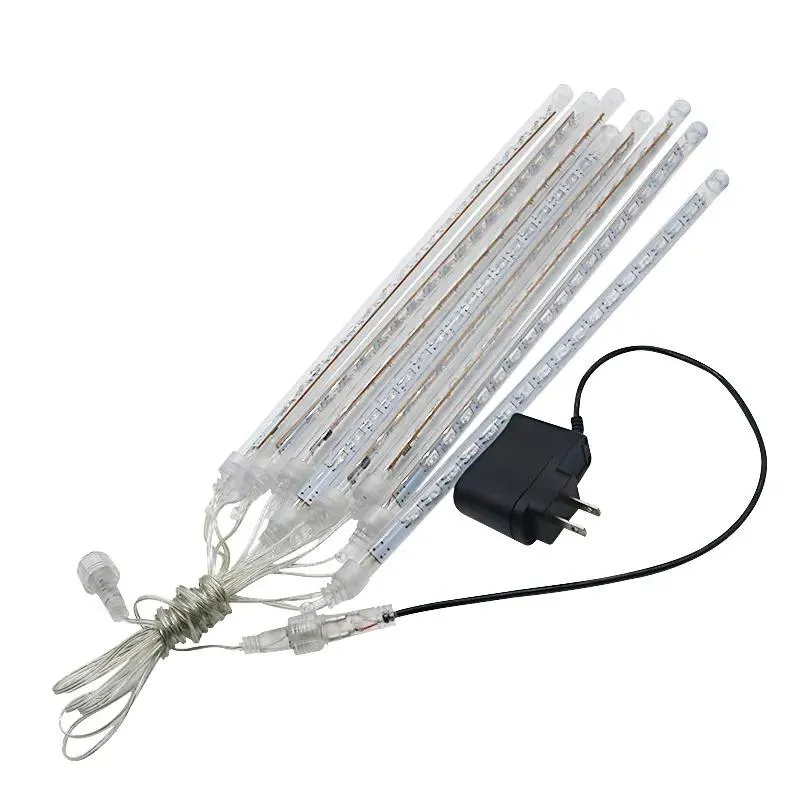 Strings 8pcs/conjunto LED Tubos de luz de chuva de chuveiro de chuveiro 100240v Plugue de Natal Luzes de Natal 30cm/50cm Party Fairy LED de fada LED