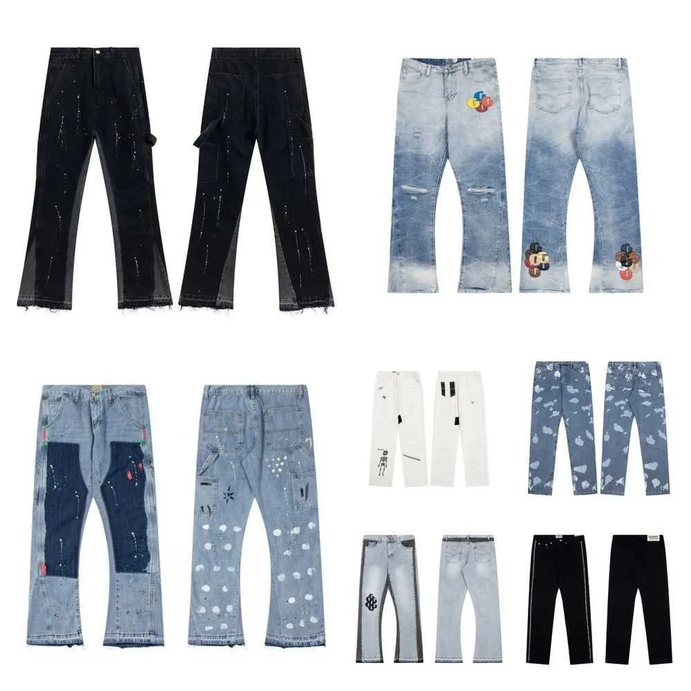 Jeans masculin Gallary Dept Galler Galleria Black Designer Jeans Empilled Mens for Band Depot dette anglaise Skinny Uomo Close Y2K Men Pantxioz