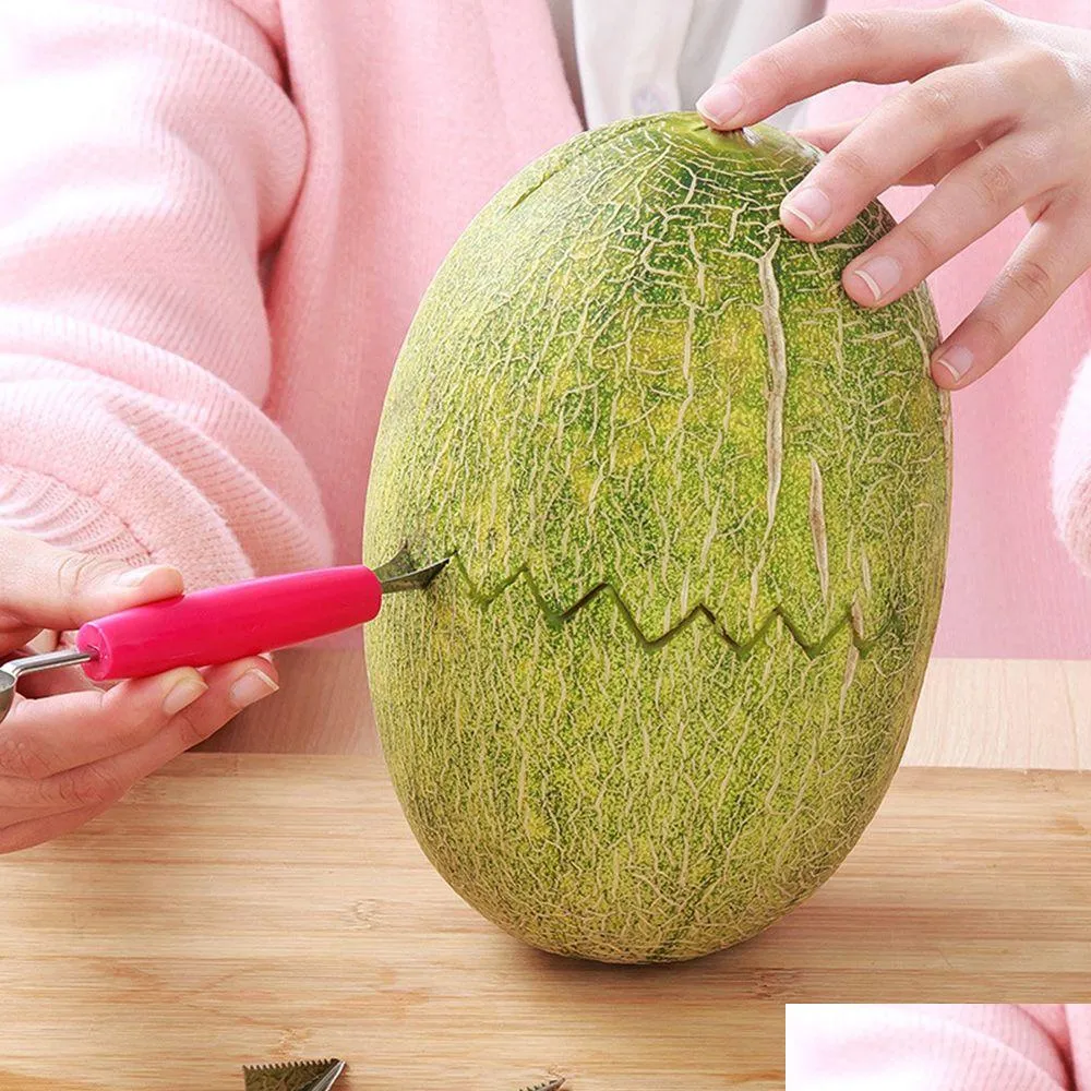 Fruit Vegetable Tools Dual-Head Dig Ball Scoop Spoon Baller Diy Assorted Cold Dishes Tool Watermelon Melon Kitchen Accessories Kni Dhc7P