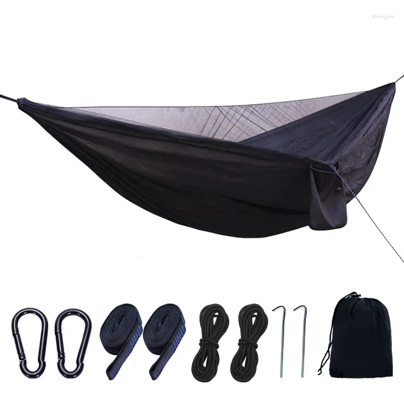 Camp Furniture Outdoor Fallschirm Stoff elastische Moskiton Net Hängematte Anti-Moskito Schwung Reise Freizeit Leichtgewicht