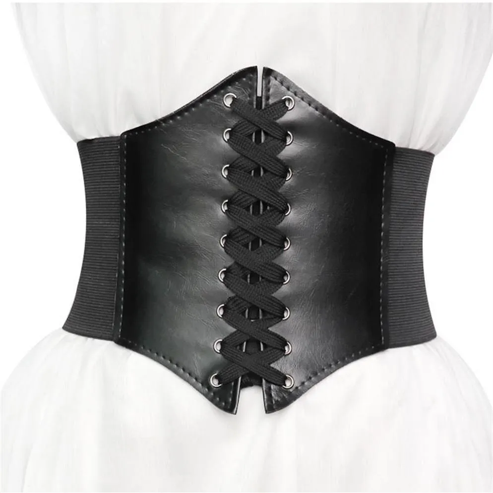 Belts Corset Wide Pu Leather Belt Cummerbunds Strap For Women Elastic Tight High Waist Slimming Body Shaping Girdle 65-75cm292A