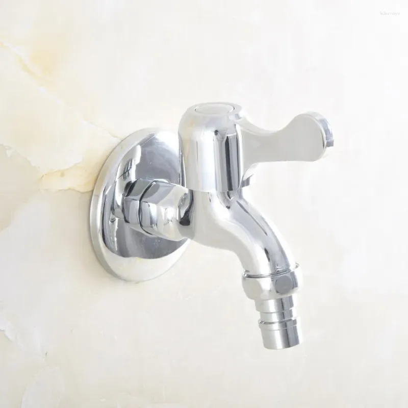 Bathroom Sink Faucets Polished Chrome Brass Single Hole Wall Mounted Washing Machome Cold Faucet Out Door Garden Water Taps Dav167