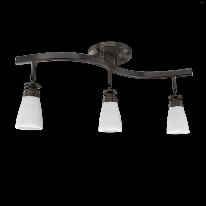 Chandeliers 20.59" Modern 3 Lights Track Light Flexible Rotatable Satin Nickel Head No Bulb Included Ceiling Chandelier