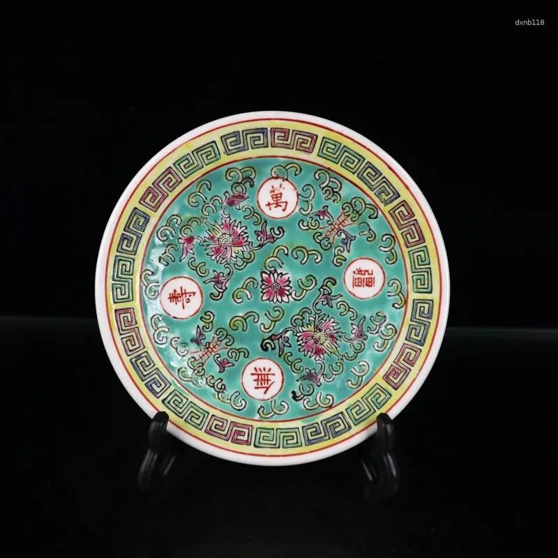 Bottiglie collection cinese Ceramic Ceramic Famille Rose Wanshou Wujiang Plate Pattern