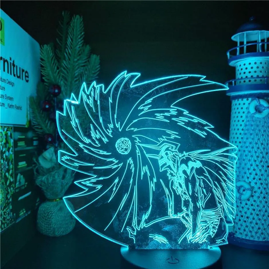 Bleach Kurosaki Ichigo Ban Kai 3D Lamp LED Night Lights Lampara für Wohnkultur Tischlampe343g