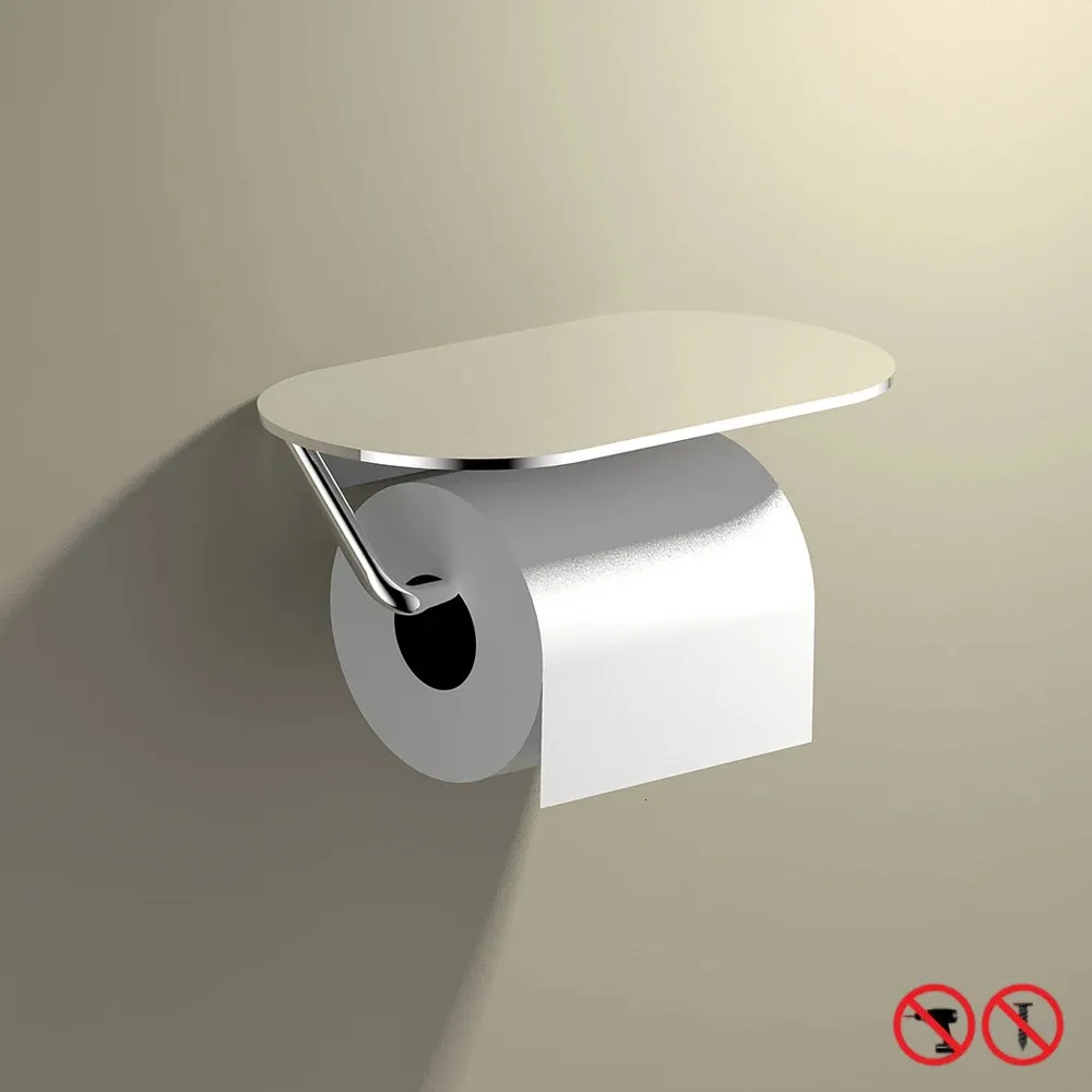 Badezimmerpapier Rollen Halter Aluminium Toilettenkapit es Tape Hanger leuchten kostenlose Punch -Hardware 231221