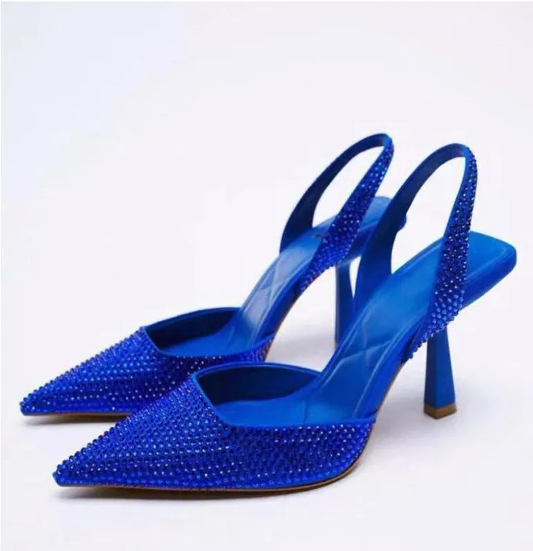 Sandals Women Royal Blue Pumps Comfortable Heeled Party Wedding