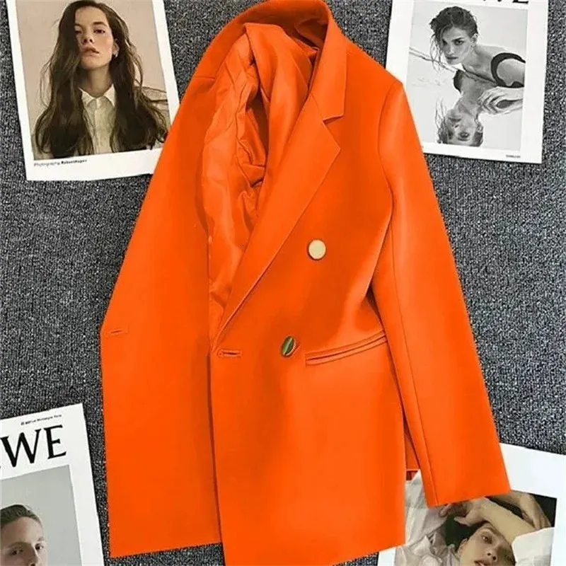 Spring Autumn High Quality Long Sleeve Female Blazer Double Button Jacka Ladies Work Wear Formal Coat Women Outwea 231222