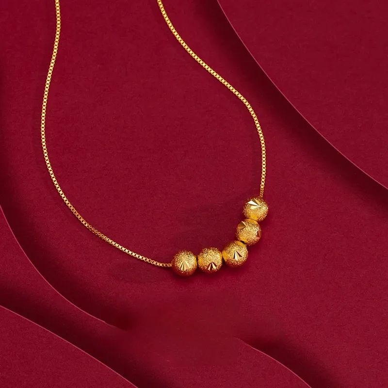 Coulages de colliers de perles chanceux de couleur d'or pure 24 km