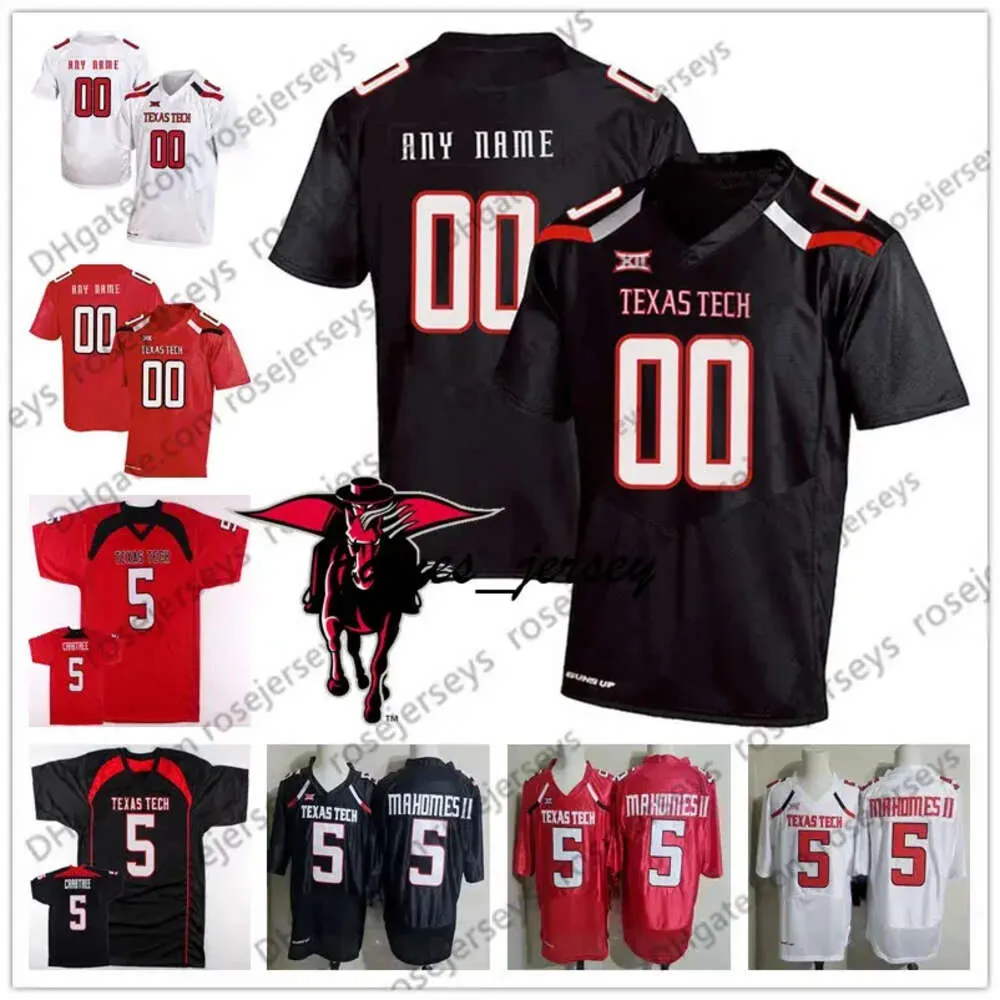 JAM Custom Texas Tech TTU 2019 College Football qualsiasi nome Nome Numero Black Red White 10 Alan Bowman Mahomes Mayfield Welker Men Youth Kid Jersey