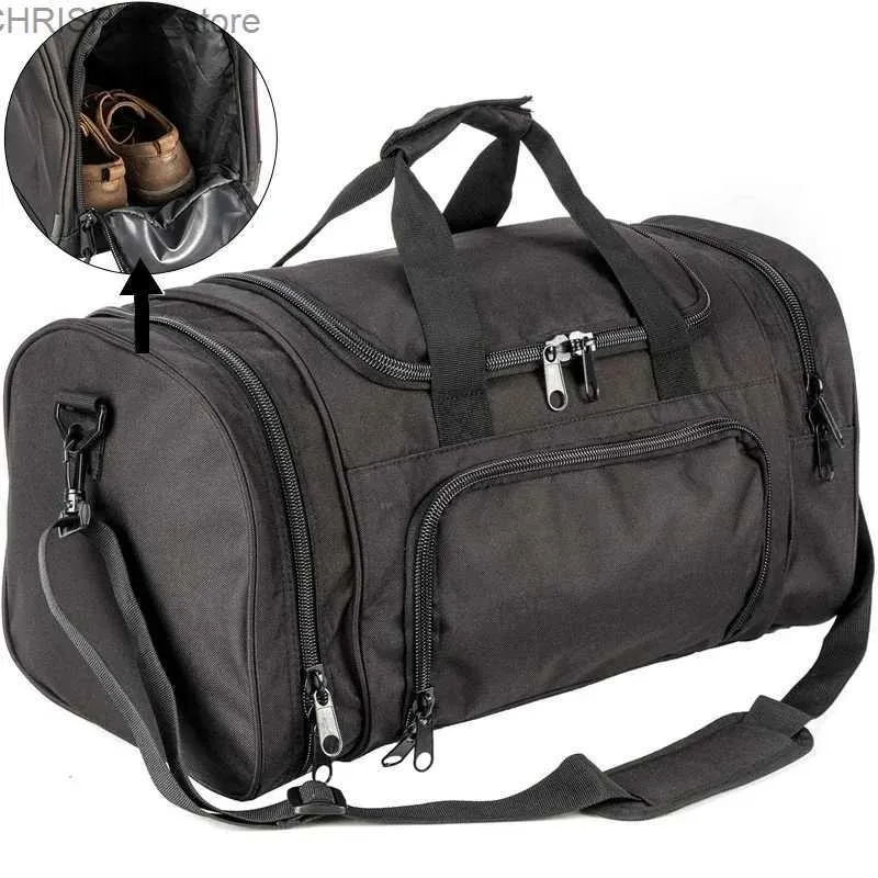 Torby na zewnątrz 42L Składane sportowe torby na siłownię na zewnątrz trwałą torbę fitness Wodoodporną torbę z bramką nosi na tydzień torbę z butami 231222