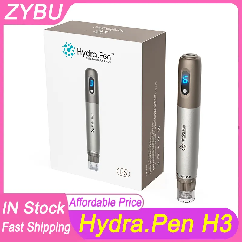 Dr.Pen Hydra.Pen H3 Derma caneta sem fio Dermapen Microneedling para cuidados com a pele Device de beleza com 2pcs 18pins agulhas cartuchos cartuchos MTS Ferramentas Aplicador de soro Aplicador de soro