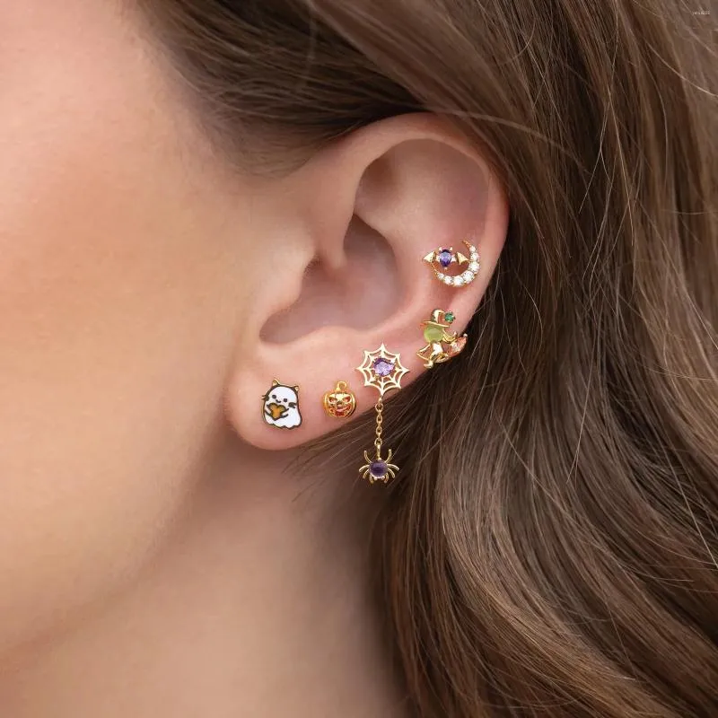 Boucles d'oreilles 6 PCS Halloween set pour femmes mignons cubic zircon cartilage piercing juifs sets cadeaux 2023