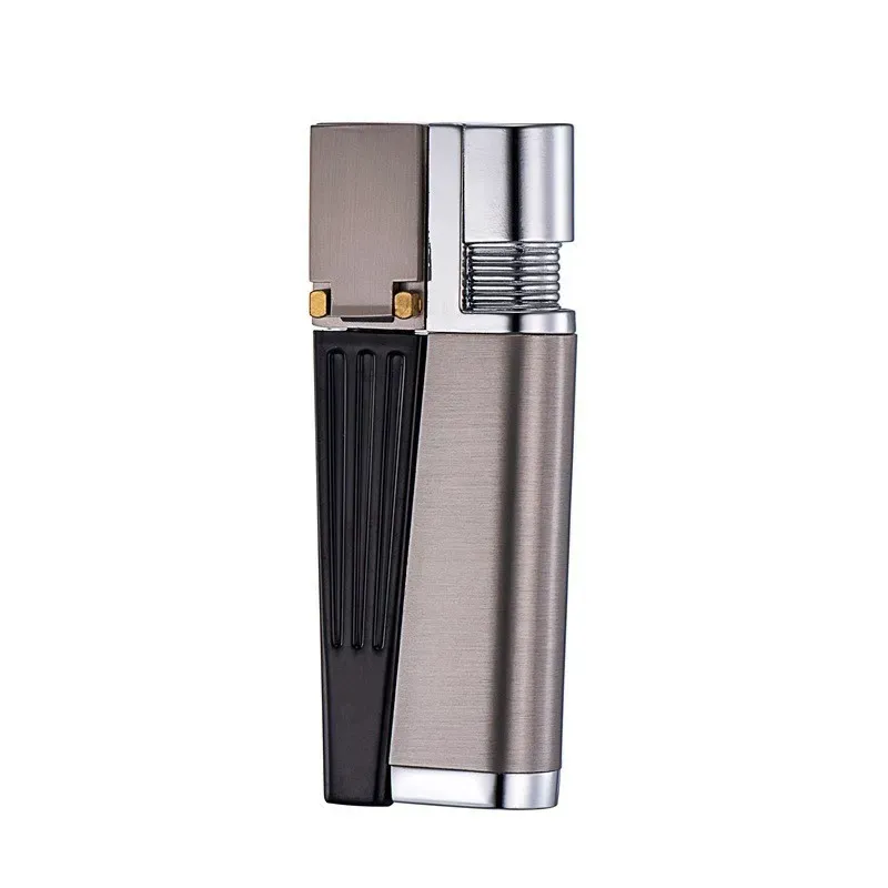 Foldable Tobacco Torch Lighter Smoking Metal Pipes Butane Vaporizer Windproof Flame  Lighters Dry Herb With Screen Mesh and Lid