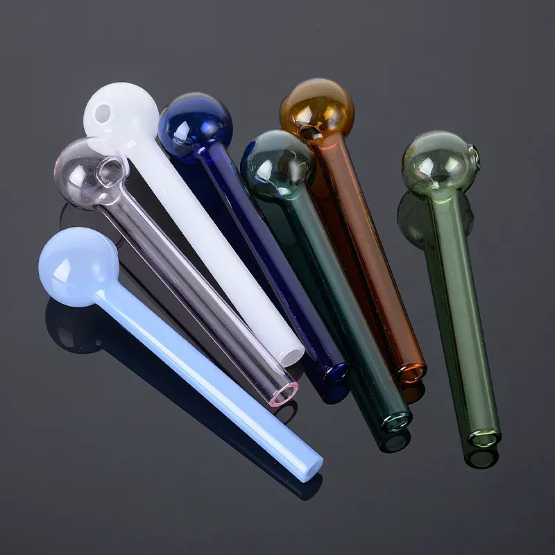 Heady Pyrex Smoking Pipes Glass Pipe Oil Burner Bubbler Colorful Spoon Straight Tube Hand Pipes Wax Concentrate Tobacco Tools Mini Dab Rigs