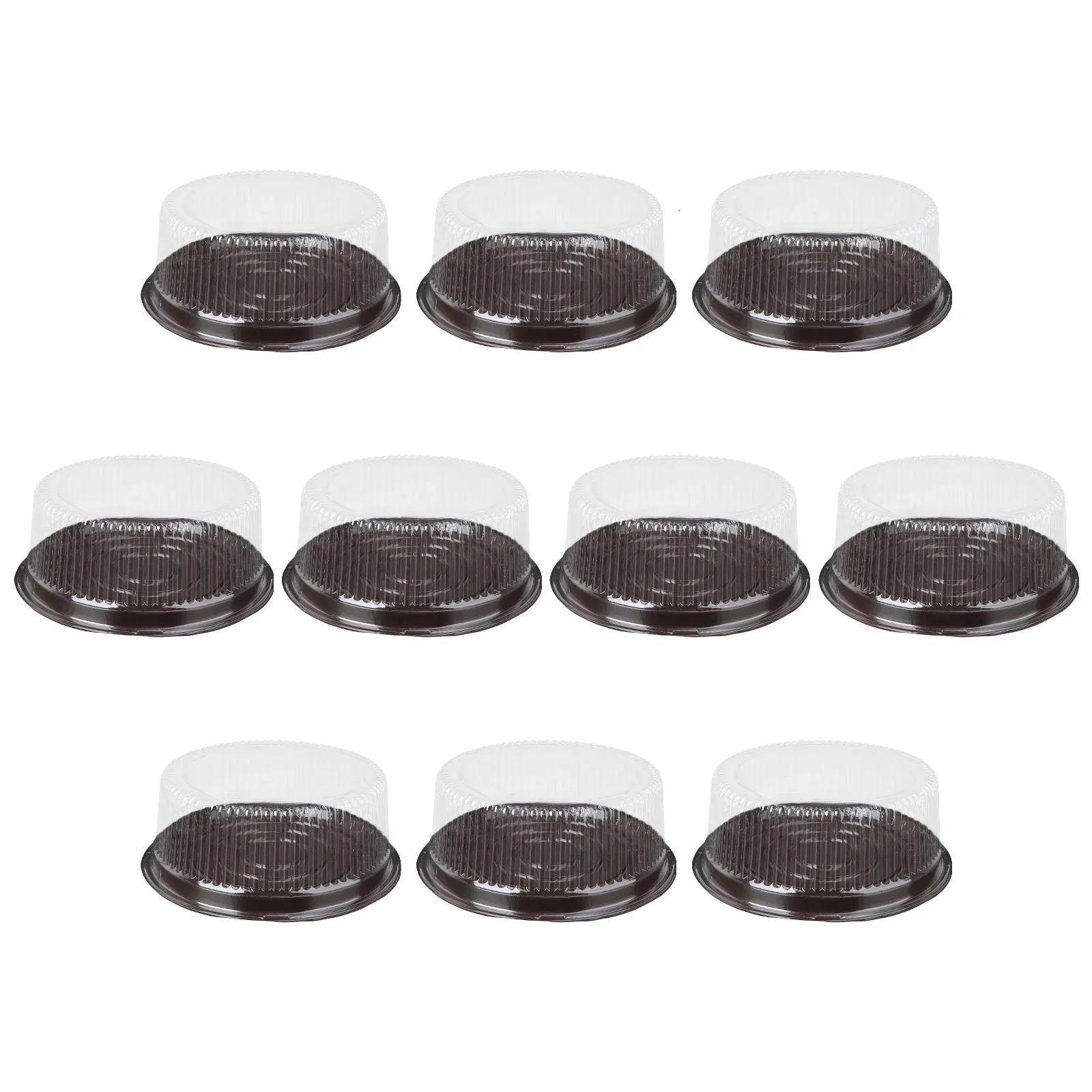 Round Cake Carrier. Plastic Clear Cake Storage Box. (Red) - All In One London