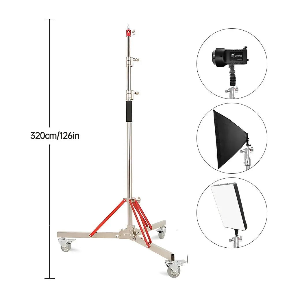 SH 320 cm POGRAMME MAGUE MAGIE avec 3 roues Tripode en acier inoxydable en acier inoxydable en acier inoxydable 231221