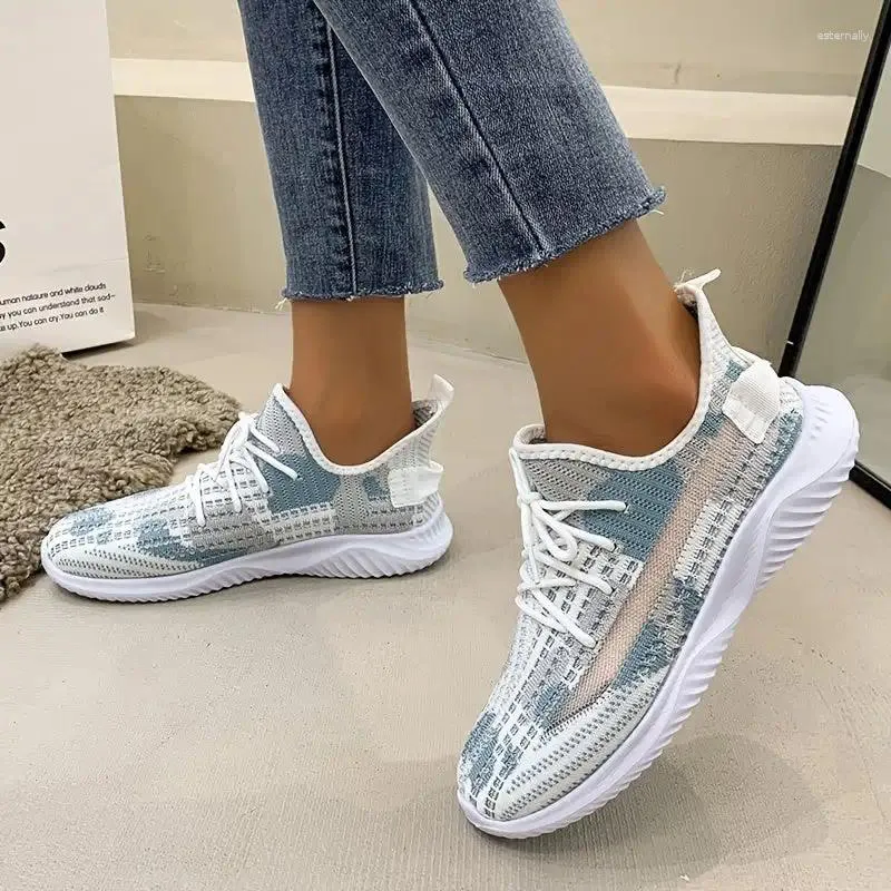 Scarpe eleganti da donna sneaker da maglia per il tempo libero da donna