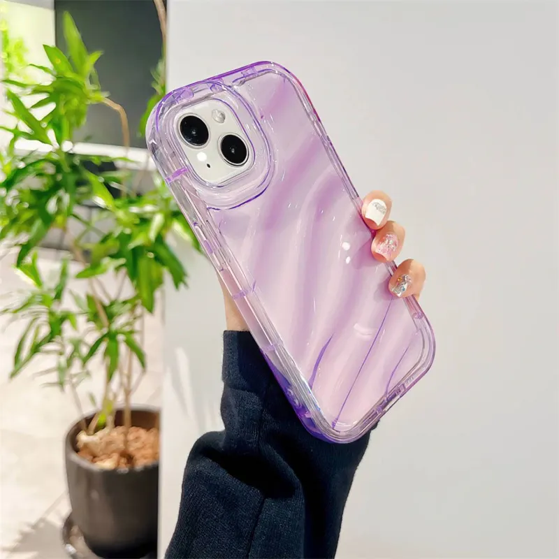 Caso de padrão de ondulação de água de luxo para iPhone 11 15 Pro Max Cover iPhone 14 13 Pro Max XR 7 8 Plus x Xs 14Promax Silicon Funda 