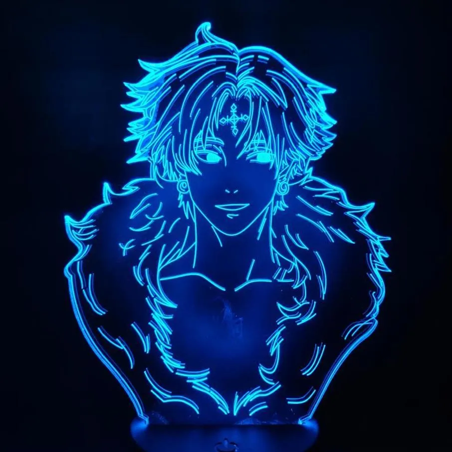 Night Lights x Chrollo Lucilfer 3D LED Illusion Anime Lampa stołowa na świąteczny prezent257e