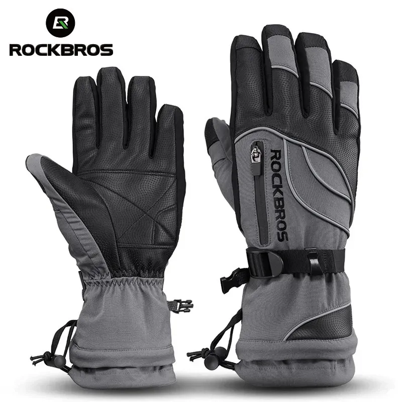 Rockbros -40 Grad Winter Radsporthandschuhe Wärme wasserdichte winddichte MTB -Fahrradhandschuhe für Skiwanderungsschnee -Schneemobil -Motorrad 231221