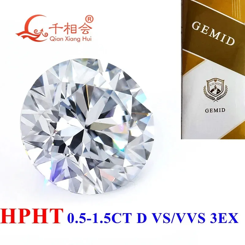 05ct15ct white color VVS1VS1 clarity HPHT diamond 3EX round shape lab grown IGI certificated loose stone 231221