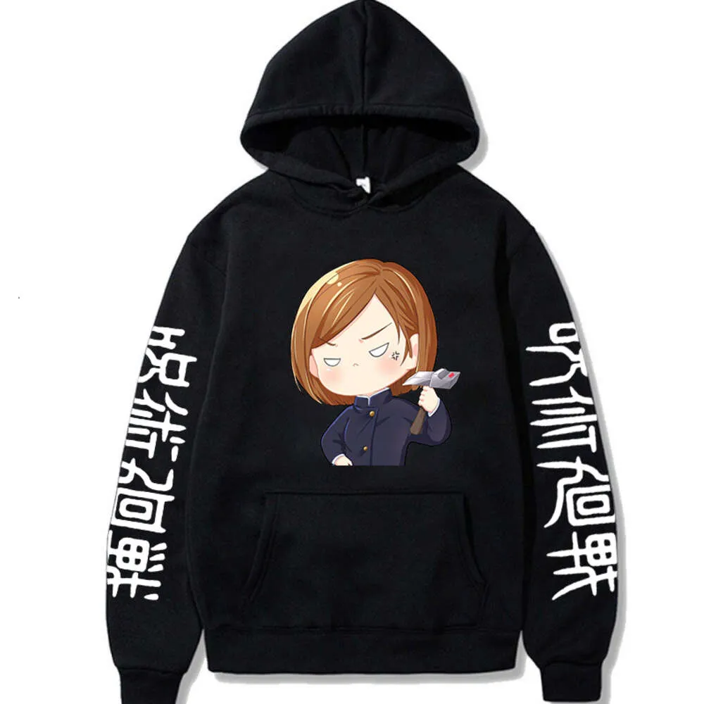 Nuovo jujutsu Kaisen Nobara Kugisaki Spaccata con cappuccio anime con cappuccio autunno inverno pile haruku pullover unisex abbigliamento