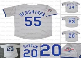 Retro Baseball jersey 1988 World Series jerseys 2 LASORDA 34 Fernando Valenzuela 23 Kirk Gibson 20 Don Sutton 55 Orel Hershiser6464599