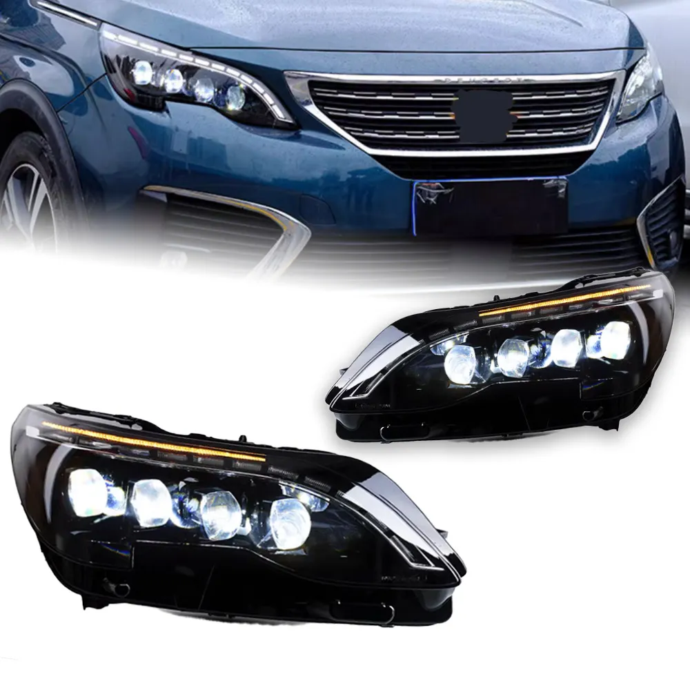 Peugeot 3008 4008 5008 20 17-20 20 LED Farlar Drl Sis Lambası Hareketli Turn Sinyal Farları Yükseltme