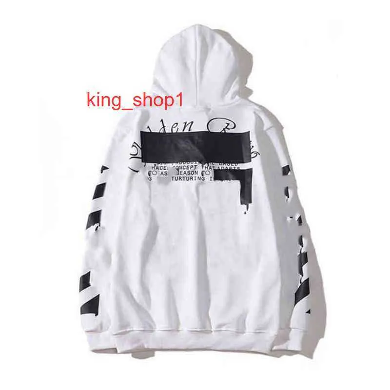 offs Men's Hoodies Sweatshirts Off Style Fashion Sweater Painted Arrow Crow Stripe Hoodie and Women's T-shirts Offs White Black 1 8ETW