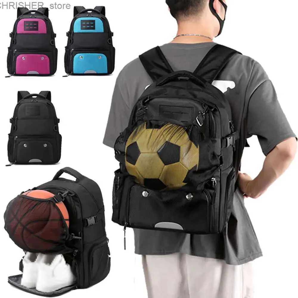 Outdoor Bags Sports Backpack Football Bag Boys School Basketball Backpack With Shoe Compartment Soccer Ball Bag Large Backpack ShoesL231222
