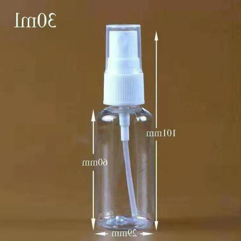PET 30 ml Spray Bottle Empty Perfume Vial with Pump Sprayer White Lids Portable Makeup Spray Bottles for Travel Sample Container Djsne
