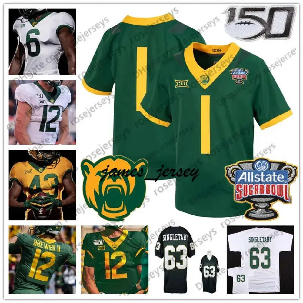 Jam Custom 2022 Baylor Bears Football Jersey #1 Trestan Ebner 7 Abram Smith 9 Tyquan Thornton 11 Gerry Bohanon Sugar Bowl 150ttH Men Women Kids Kids