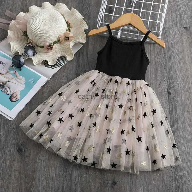 Girl's Dresses Little Girls Summer Dress for Kids Polka Dot Sling Tutu Princess Party Gown Birthday Wedding Children Clothing Girl Casual DressL231222