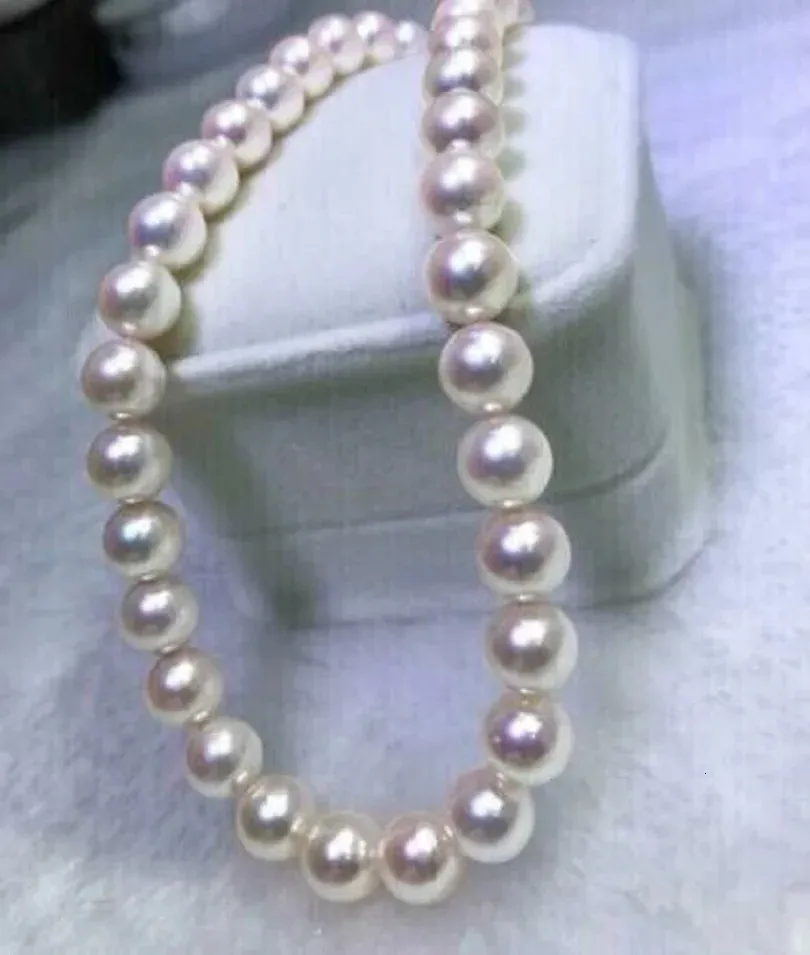 Amazing AAAA1011mm True Natural White AKOYA Round Pearl Necklace 18 231221