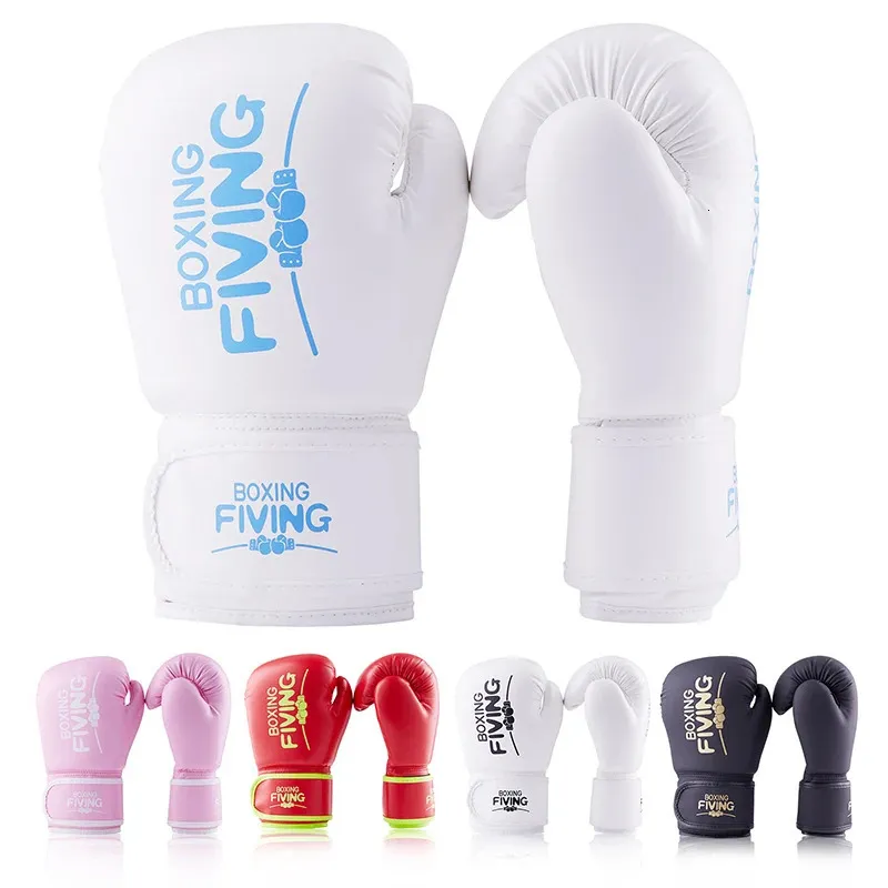 4oz 6oz Kids Pu Kick Boxing Gloves Punching Karate Muay Thai Guantes de Boxeo Free Fight MMA Sanda Training Equipment 231222
