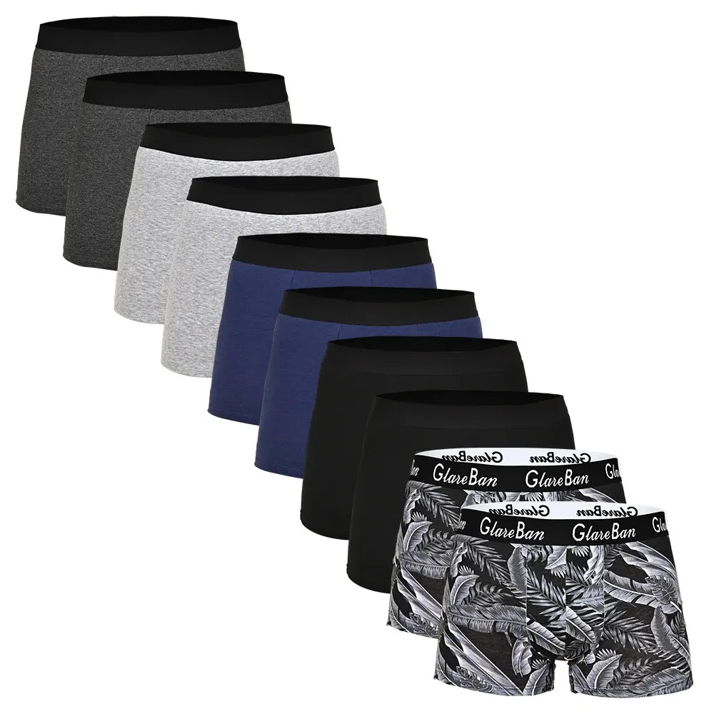 PACK 10PCS 2023 MEN PALIES BOXER DE MALE MALE COTTON MALLE pour Homme Luxury Set Shorts Box Slip Kit 231221