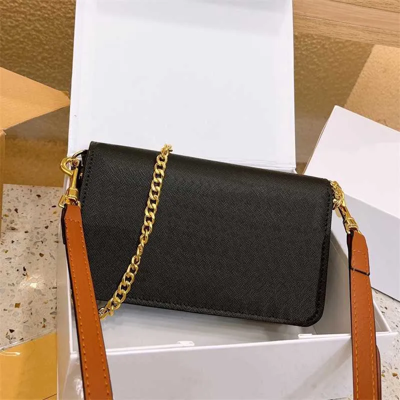 Le designer bolsa feminina corrente crossbody saco luxurys bolsas de couro senhoras moda clássico metal disco bolsa com saco de poeira