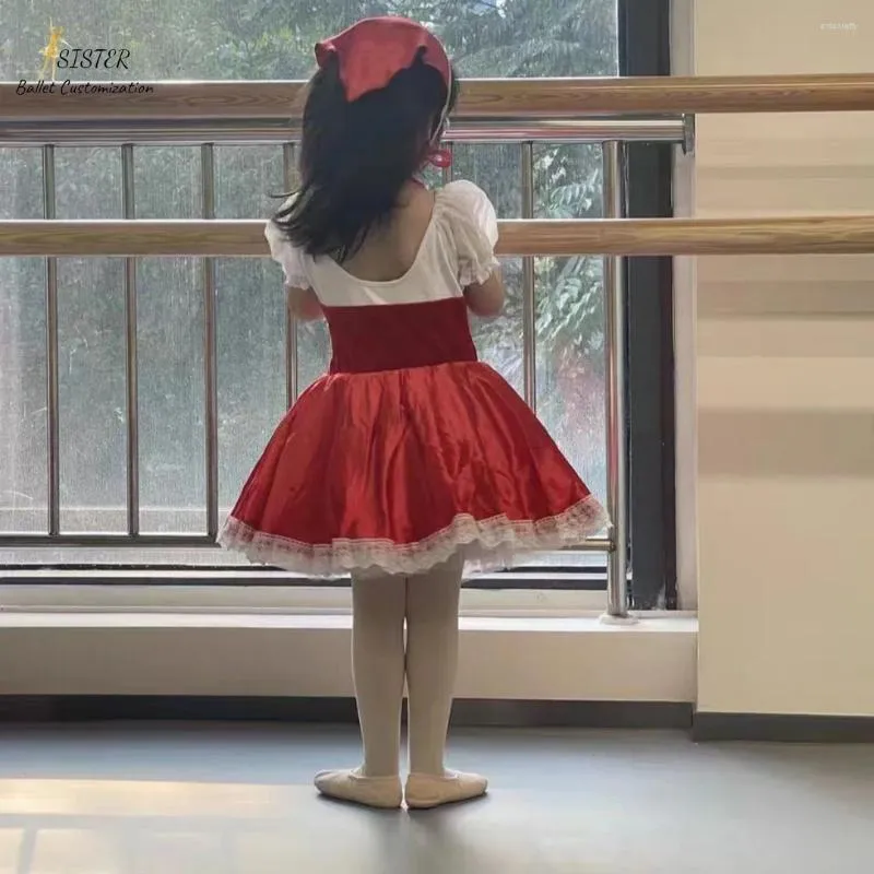 Scenverk personliga anpassade vuxna barn röd professionell liten ridhuva variation tutu för flickor tävling tyllklänning