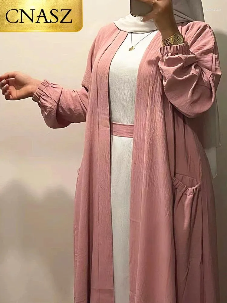 حجاب الملابس العرقية للمرأة رمضان العيد أبايا دبي المتواضع اللباس الإسلامي الأزياء كيمونو الإسلامية