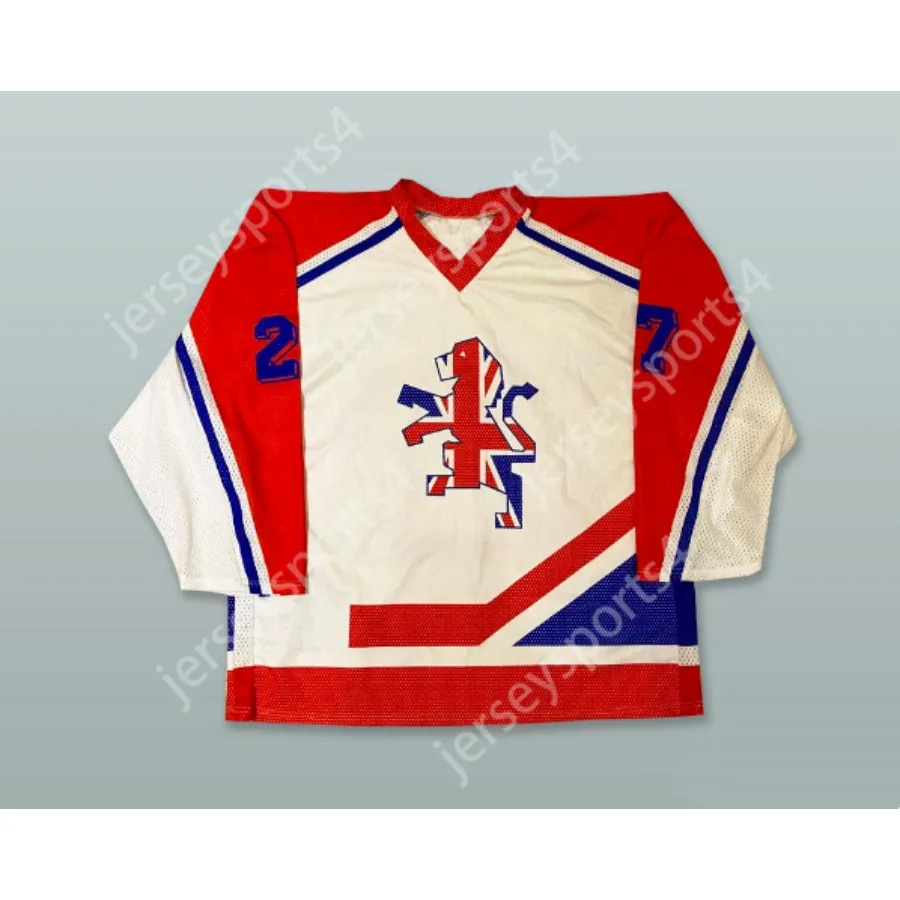 Anpassad Malo 27 Storbritannien White Hockey Jersey New Top ED S-M-L-XL-XXL-3XL-4XL-5XL-6XL