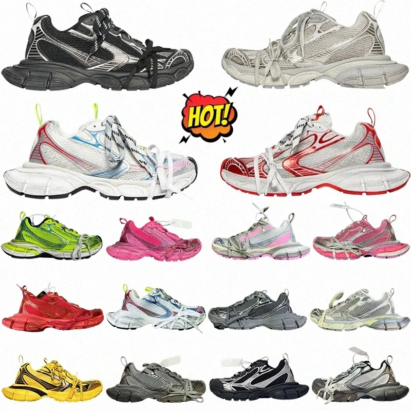 TOP Track 3XL Black White Multicolor Red Yellow Worn Out Dark Grey Retro Casual shoes mesh comfortable nylon personalized shoelaces i4Eo#