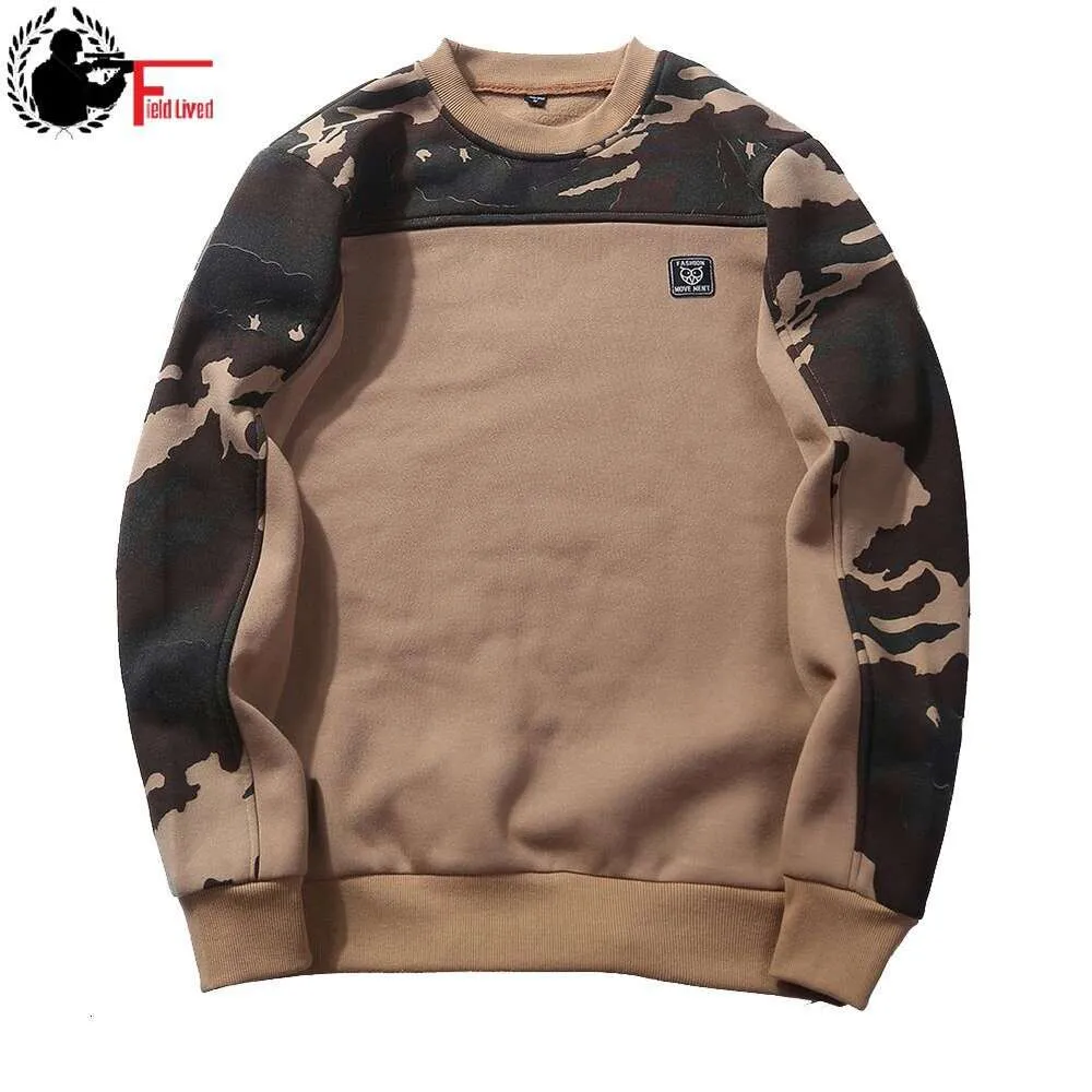 Size 2023 Pullover patchwork Pullover Fedelette di camuffi Uomo Crewneck Slimt Knitting Mens Splice con cappuccio camicia sudore maschio maschio