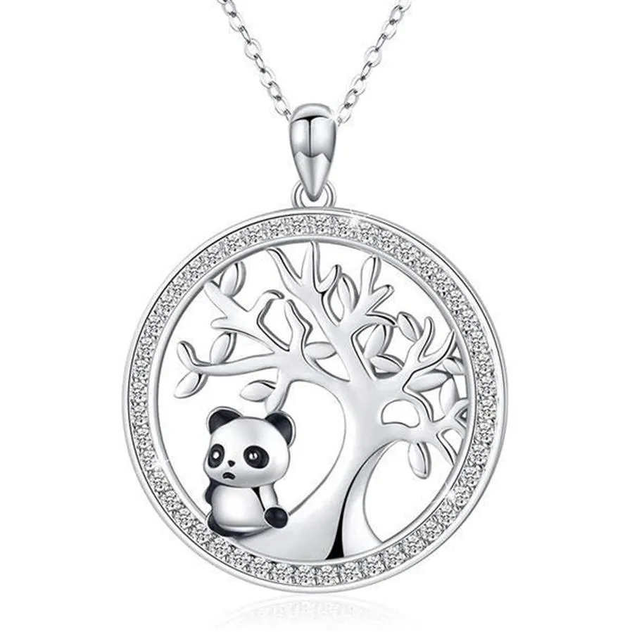 Collier de mariée mignon en cristal panda