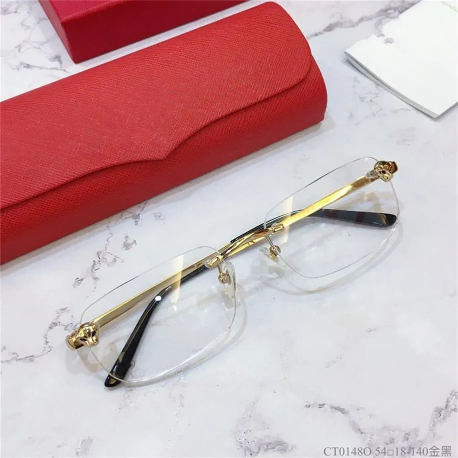 designer eye glasses frames mens womens leopord shape rimless optical frame top quality quared brand designer prescription glasses240T