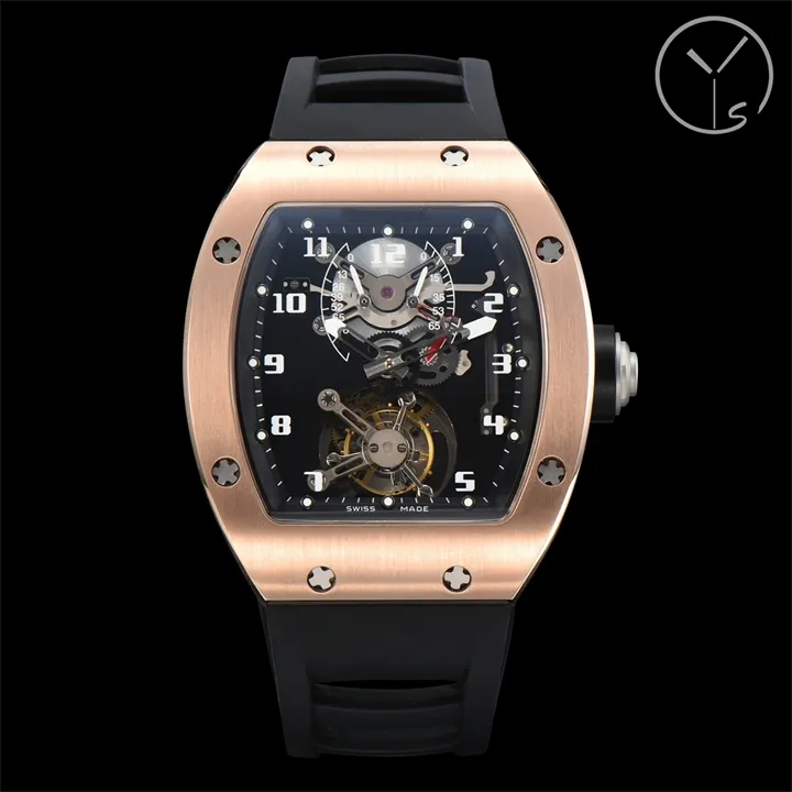 52-01 Motre Be Luxe Luxury Watch PolsWatch 49.8x44.3x16.4mm Tourbillon Handmatige Mechanische beweging Steel Case Men Watches Designer Watchs Polshipes Relojes