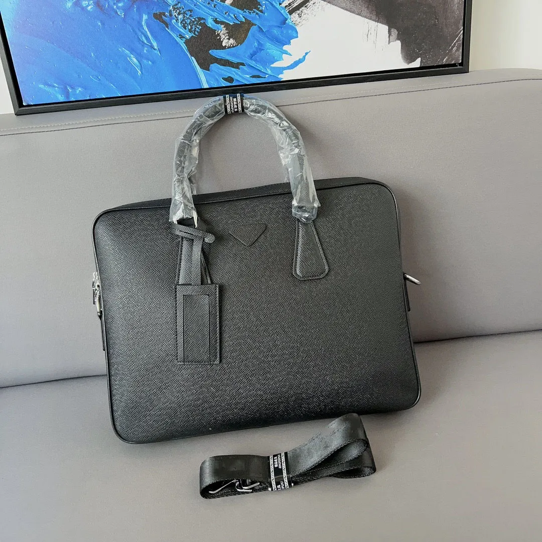 TOTES Luksusowy projektant teczka krowita crossbody komputer solidny kolor Men Business Torebka Messenger Office Travel Laptop Bag